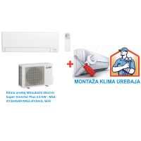 Klima uređaj Mitsubishi Electric Super Inverter Plus 3.5 kW - MSZ-AY35VGKP/MUZ-AY35VG, WiFi SA MONTAŽOM